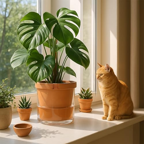 D'vine Dev Self Watering Terracotta Planter Pot, 10 in, 37-X-D-1 - Image 5