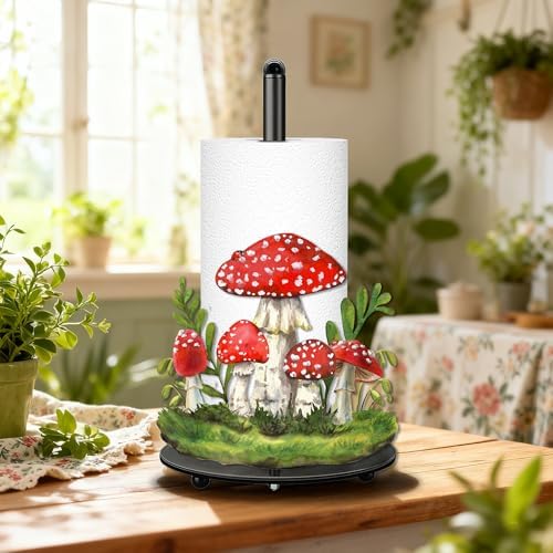Mushroom Paper Towel Holder, Mushroom Decor for Countertop Cute Farmhouse Home Table, Housewarming Birthday Gifts for Farm - Image 6