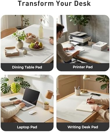Aothia Faux Leather Desk Mat - Large Mouse Pad, Non-Slip PU Leather Blotter, Waterproof Writing Surface for Office and Home (Barely Grey, 40" x 24") - Image 6
