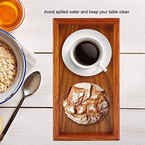 Wooden Tray, Wooden Serving Tray, Rectangle Wooden Tea Tray Serving Table Plate for Tea, Coffee, Snacks, Water Cup, Drinks(2212cm) - Image 2