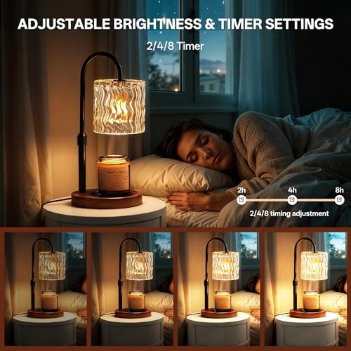 Homelist Candle Warmer Lamp Adjustable Height, with Timer & Dimmer, Black - Image 5