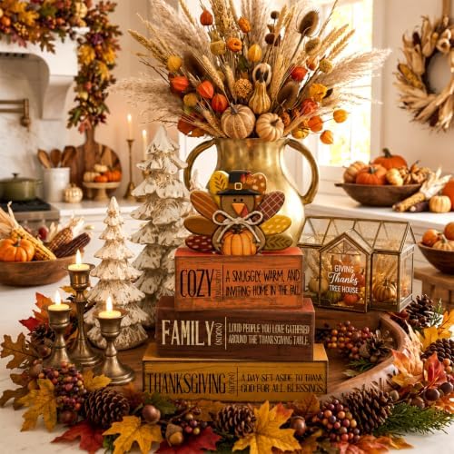 Moucuny 4 Pcs Thanksgiving Turkey Decor for Home Cozy Fall Table Decoration - Image 6