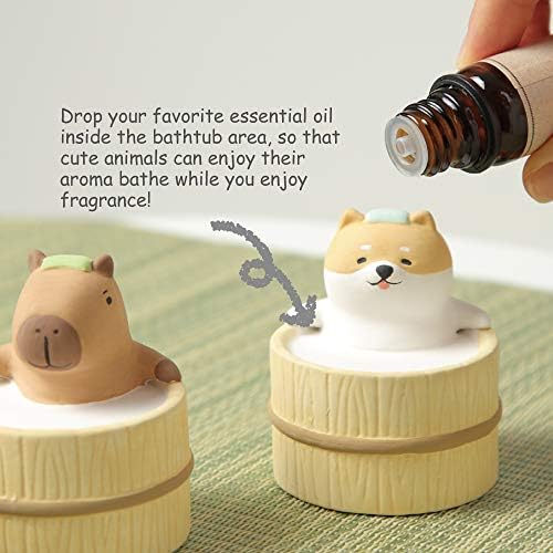 Aroma Ceramic Stone Diffuser [Japan Import] Aromatherapy Essential Oil Diffuser, Non Electric, Passive, Unique, Cute, Animal, Design for Women, Men, and Gifts (Bathing Capybara) - Image 3