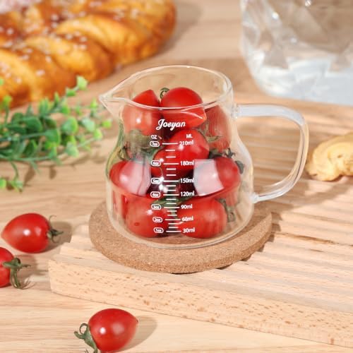 Joeyan 7oz Espresso Shot Cups, Borosilicate Glass Measuring Cup with Handle - Image 2