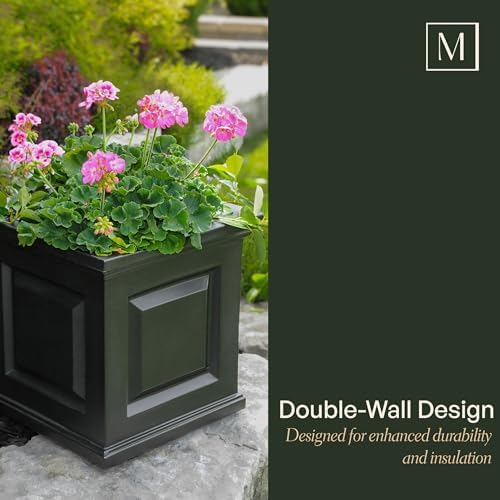 Mayne Nantucket 16in Square Planter - Black - with 3.7 Gallon Built-in Water Reservoir (5865-B) - Image 5
