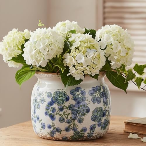 Vintage Cottage Ceramic Planters, French Flower Pot & Vase with Drainage - Image 2