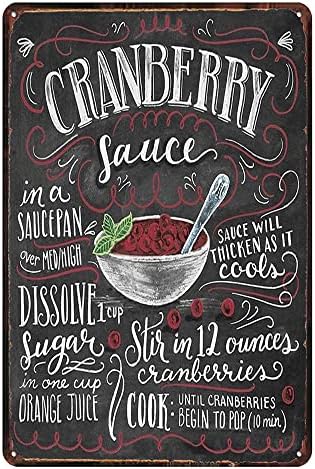 Vintage cranberry sauce Tin Sign Retro Food Metel Sign by TREEPERI