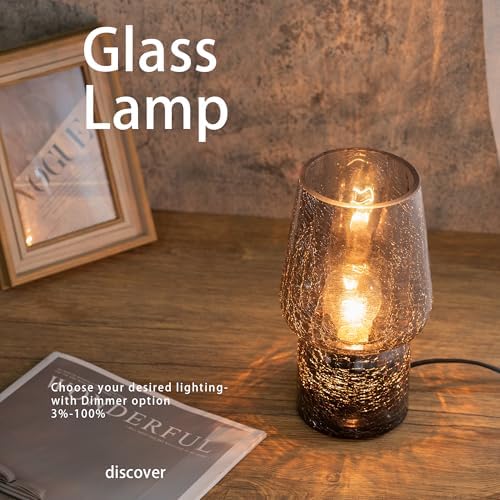 Mushroom Lamp,Small Table Lamp,Mini Cute Lamp Nightstand Lamp Kitchen Glass,Translucent Raindrop,Suitable for Bedrooms, Kitchens, Bedside, Girl Gifts(Raindrop Black) - Image 3