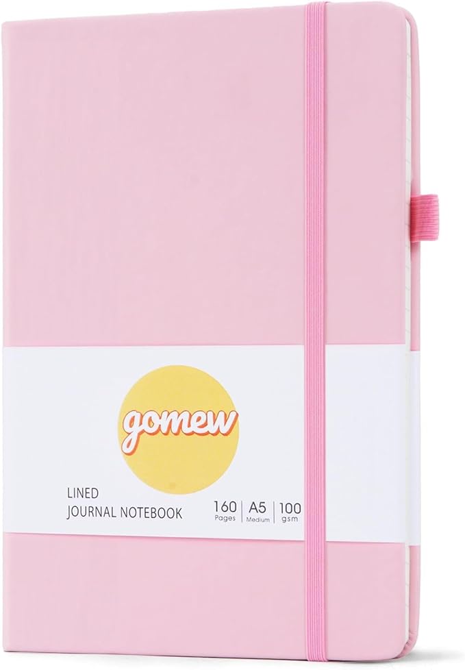 Lined Dotted Journal Notebook A5 (6x8), Dot Grid Hardcover PU Leather Writing Journal with Japanese Paper, 160 Pages, Gift for Women and Men, Work & Note Taking
