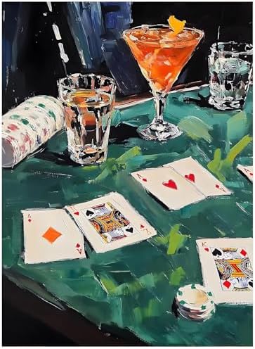 Vintage Poker Diamond Art Kits for Adults Diamond Painting Kit for Beginner by KICHANG
