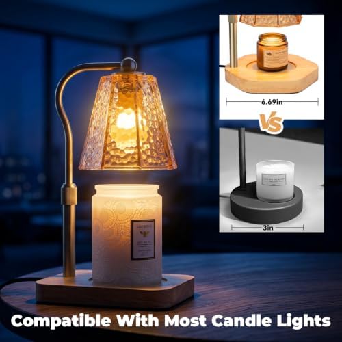 LALISU Candle Warmer Lamp with Timer, Glass Candle Warmer Height Adjustable - Image 5