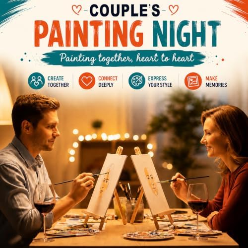 4 Pack Paint Set for Couples and Families with Portrait & Cartoon Guides - Image 4
