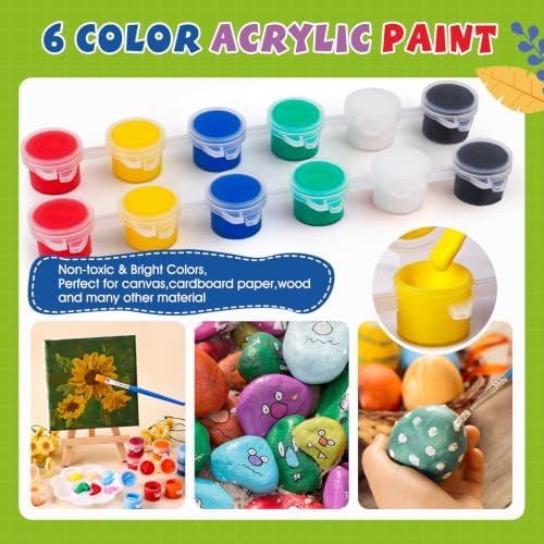 ESRICH 36 Set Mini Canvas Painting Kit, 3x3in Mini Paint Set - Image 3