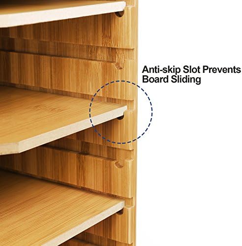 SONGMICS Bamboo File Organizer, Paper Sorter, 5 Adjustable Shelves - Image 6