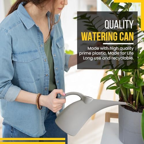 2 Pack Watering Can 1/2 Gallon - Small Watering Can for Indoor Plants - Outdoor Watering Can - Gray Plant Waterer - Plastic Watering Can for Garden - Image 3
