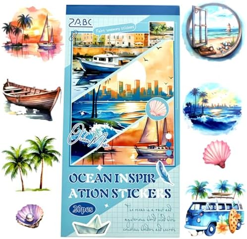 Aesthetic Journaling Sticker Books for Adults - Pre-Cut Scrapbook Stickers Vintage 20 Sheets Junk Journal Supplies Watercolor Scrapbooking Stickers Planner Cottagecore Decorative DIY Arts Craft Making by Unknown