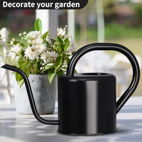 Watering Can, Stainless Steel Watering Can for Indoor & Outdoor Plants, 1L/35oz Long Spout Water Can with Handle, Rust-Proof Plant Watering Pot for House Plants, Garden Flowers - Image 4