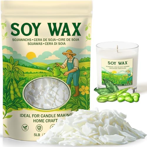 NORVENCE Soy Wax for Candle Making, Natural Soy Wax Flakes 5lb, Premium Candle Wax for DIY Candle Crafting by NORVENCE