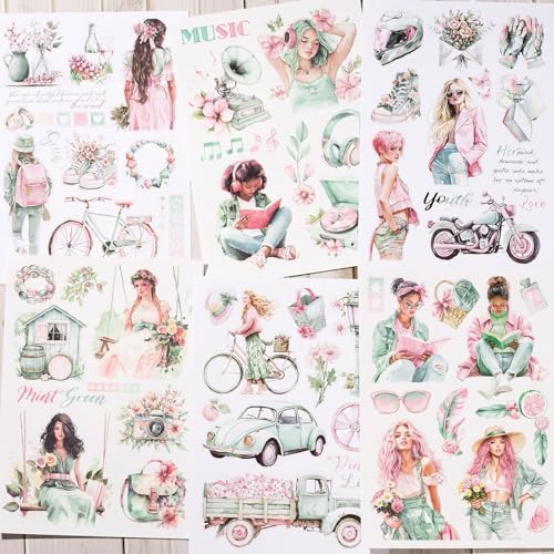 YagCu Journaling Stickers, Breezy Holiday Scrapbook Sticker Book, Junk Journal Supplies, Pre-Cut Aesthetic Scrapbooking for Adults, Decorative Ephemera Bullet Planner Arts Craft Collage - Image 4