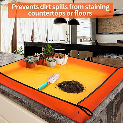 Extra Large Repotting Mat for Indoor Plants Transplanting and Potting Mix Mess Control, 39.5" X 39.5" Portable Gardening Tray Plant Planting Potting Mat Garden Gifts for Women Grandma Birthday Gift - Image 3