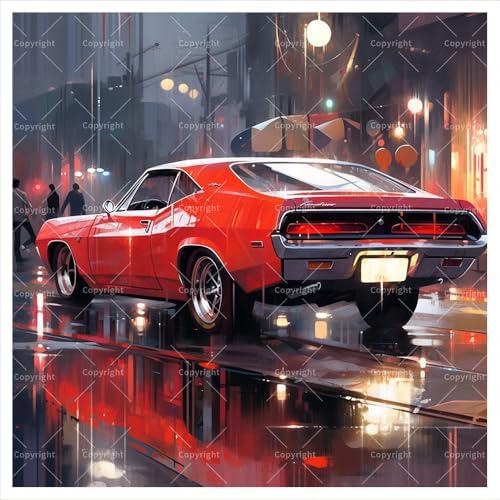 TAOPAOLAB Classic Muscle Car Digital Painting Kit for Adults - DIY Retro Vehicle Oil Painting on Canvas 7.87x7.87In, Framed Acrylic Paint Kit, Good for Beginners, Home Decor or Gift Artwork by Unknown