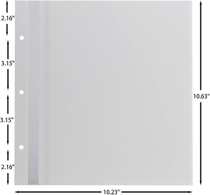 Photo Album Refill Pages for Self Adhesive Scrapbook 11x10.6 20 Pages