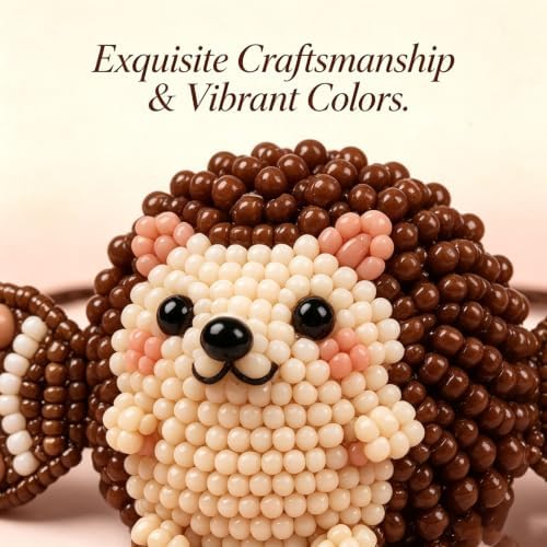 RYCHEENI DIY Beaded Bracelet Kit for Adults, Beginner Jewelry Making Craft Set with Instruction Guide, 3D Animal Beadwork Project, Complete Supplies for Women and Craft Lovers (Hedgehog) - Image 3