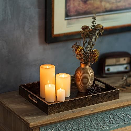 Hanobe Decorative Coffee Table Tray, Ottoman Serving Topper with Handles - Image 4