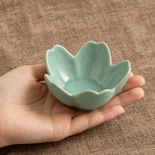 Floral Ceramic Jewelry Tray, 3.5" Ring Holder Trinket Bowl - Image 4