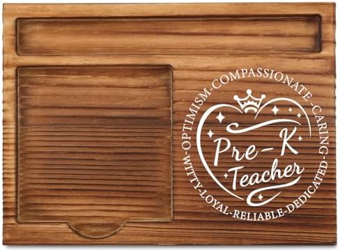THRXOBN Desk Organizer for Pre-K Teachers & Early Childhood Educators - Natural Wood with Slots for Notes, Pens, and Small Office Supplies – Practical & Stylish Workspace Solution,WSH24 by THRXOBN