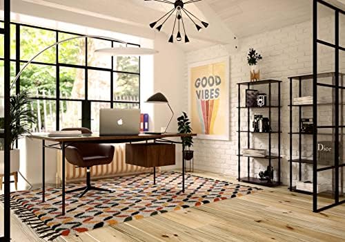 Furinno TURN-S-TUBE Storage Shelves, 5-Tier Book Shelf, Corner Shelf, Toolless Open Shelves, Classic Tubes, for Organization and Storage, Living Room, Garage, Home Office, Dark Cherry - Image 2