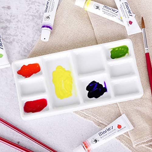 VanEnjoy White Square Ceramic Artist Paint Palette,Porcelain Watercolor Palette,Ceramic Mixing Tray for Watercolor Gouache Painting - Image 7