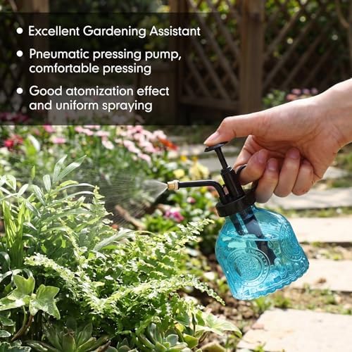 Zopeal 8 Pcs Glass Plant Mister Spray Bottle 200ml Vintage Plant Spritzer Multicolor Succulent Watering Bottle Watering Can 6.4'' with Plastic Top Pumps for Indoor Outdoor Garden Plants(Black) - Image 4