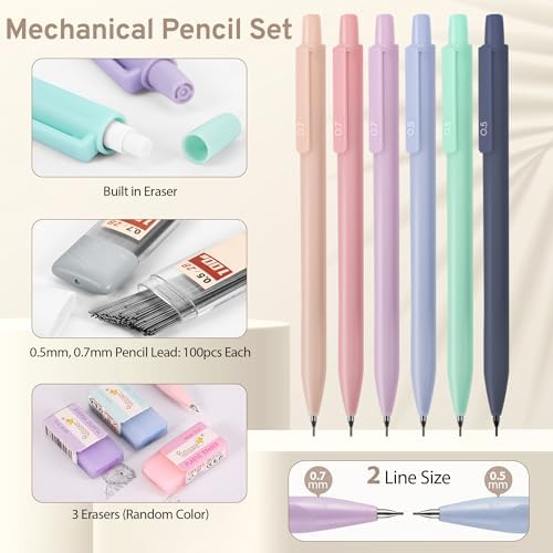 DazSpirit 62PCS Aesthetic Stationery Set with Foldable Pencil Case, Green - Image 5