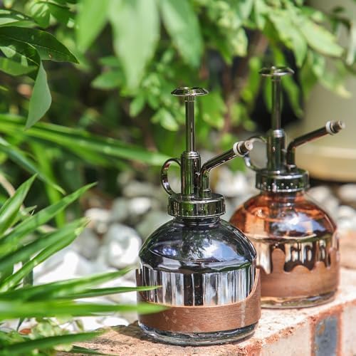 OFFIDIX Glass Plant Mister, Spray Bottle with Vintage Bronze Plastic Pump - Image 6
