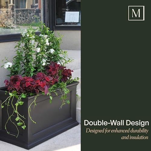 Mayne Fairfield 36in Self-Watering Rectangular Planter, Black - Image 5