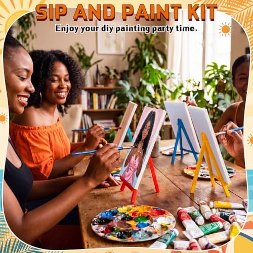 Blosssound 10 Set Pre Printed Canvas Pre Drawn Canvas Painting with Easel Kits 5" x 7" Outline Painting Panels for Beginners, DIY Craft Project, Party Favor, Home Decors(Curvy Goddesses) - Image 5