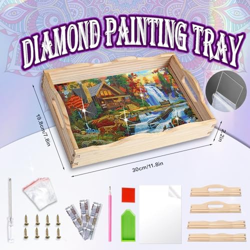 EWJRNSF Diamond Art Kits for Adults Wooden Serving Trays with Handles - Image 2