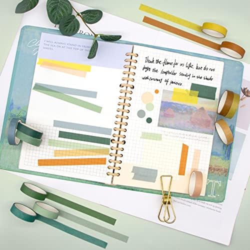 MOOKER 39 Rolls Washi Tape Set - Morandi Colored Masking Tape, Thin Vintage Tape for Journaling, Scrapbooking Supplies, Crafts Aesthetic, Gift (Nature Color 10mm) - Image 5