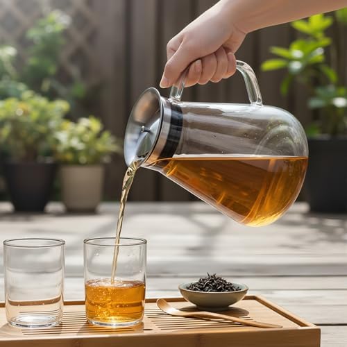 Aquach 27oz Glass Teapot with Filter Lid, Personal Stovetop Tea Pot - Image 2