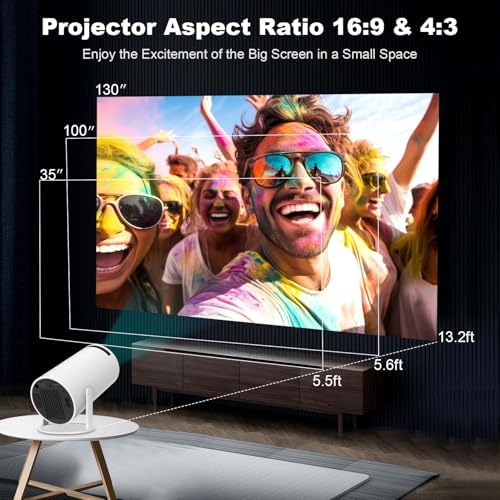 Mini Projector, HY300 PRO Portable Projector, Smart Projector Support 4K 1080P with Dual-Band WIFI6 5G Wireless 5.4 Bluetooth, 160 ANSI Auto Keystone Correction Video Projector - Image 5