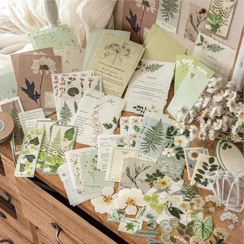 RISYPISY 100Pcs Floral Scrapbook Supplies Kit for Junk Journal - Image 4