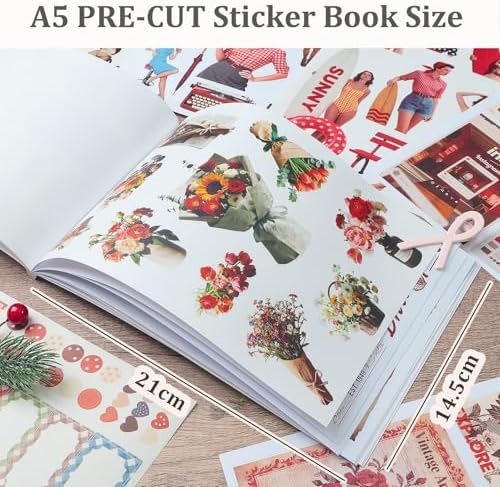 Snycler Sticker Book - 20 Sheets Vintage PET Stickers for Scrapbooking, Junk Journaling, Ephemera, and Decorative Crafts-Vintage and Contemporary - Image 3