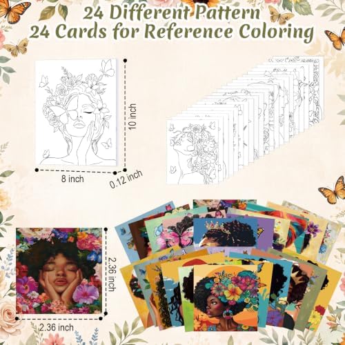 Cholemy 148 Pcs 24 Set Pre Drawn Canvas Paint Kit Adults, Artistic Women - Image 4