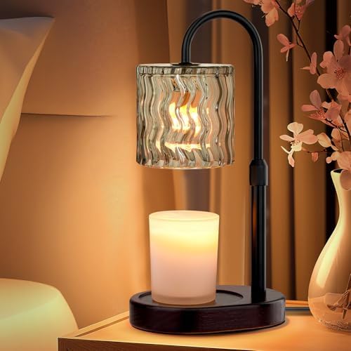 Candle Warmer Lamp Electric Timer: Dimmable Candles Warming Lamps - Height Adjustable Burner Jar - No Flame Scented Melts Wax - All Candle Jars Home Decor Table Light by Unknown