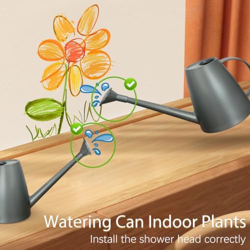 60 oz Watering Can, Small Watering Can for Indoor Plants with Long Spout - Image 6