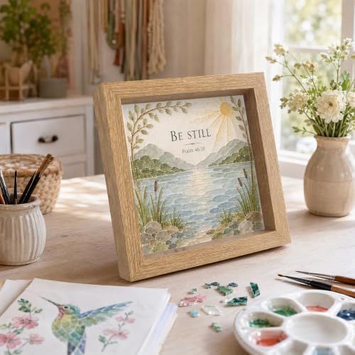 Framed DIY Mosaic Art Kit Acrylic Gem Craft Set Nature Theme Decoration - Image 4