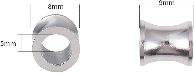 Stainless Steel Spacer Beads 8x9mm Loose Charm Caps Beads for DIY Jewelry Making 10pcs with 5mm Hole