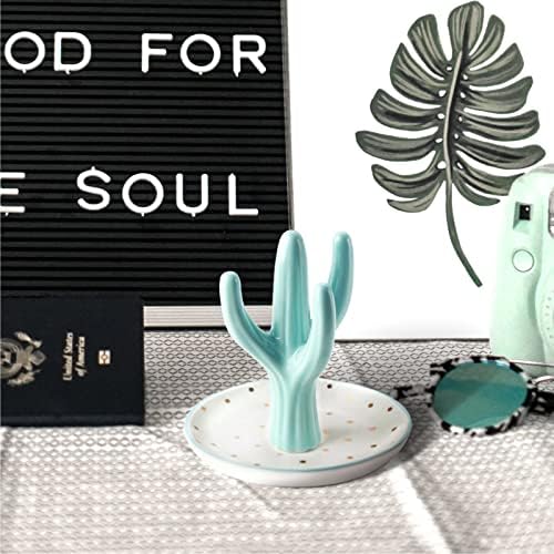 PUDDING CABIN Cactus Ring Holder, Birthday Gift for Women Her Mom Friend Female, Macaron Jewelry Dish with Dots Ins Room Decor Jewelry Dish for Rings Earrings Bracelets Necklace Organizer… - Image 6