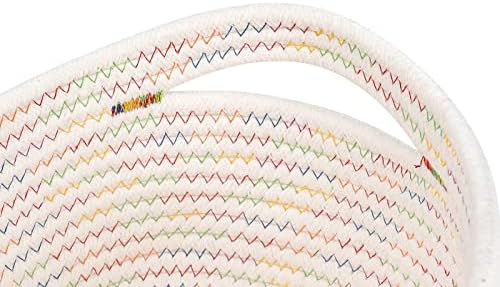 CubesLand Rectangle Woven Cotton Rope Storage Basket for Organizing - Image 5